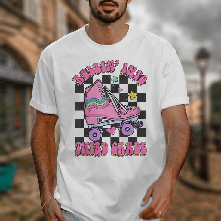 Kids Back To School Skating Rollin Into Third 3rd Grade Unisex T-Shirt Kids Back To School Skating Rollin Into Third 3rd Grade Unisex T-Shirt
