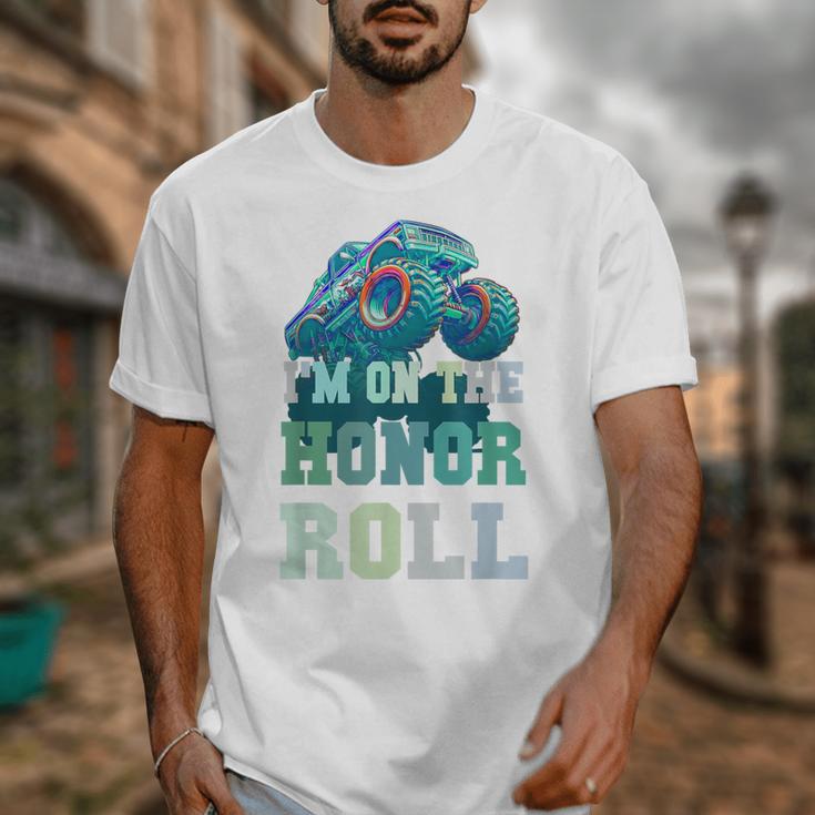 Kids I'M ON HONOR ROLL Monster Trucks Back To School Bruh Unisex T-Shirt