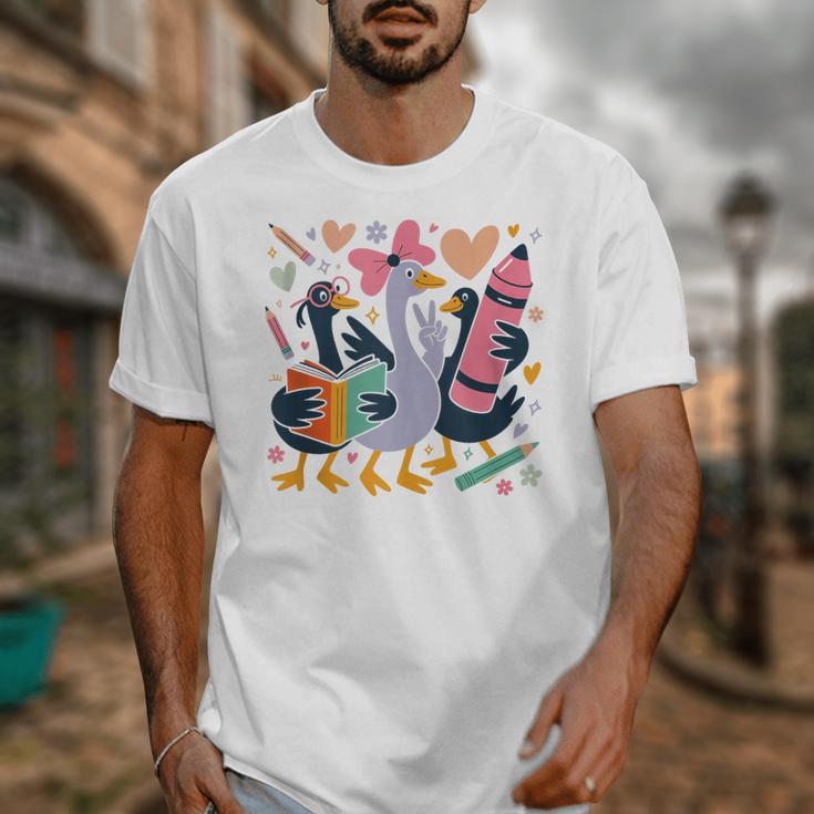 Kindergarten 1st Grade Goose Back To School Girls Unisex T-Shirt Kindergarten 1st Grade Goose Back To School Girls Unisex T-Shirt