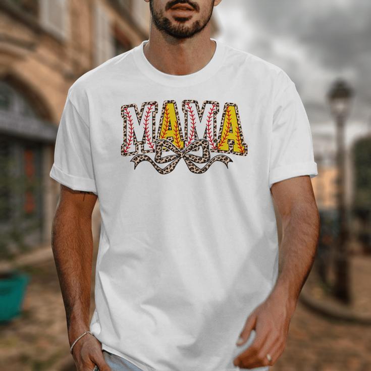 Leopard Baseball Softball Mama Bow Softball Baseball Mom Unisex T-Shirt Leopard Baseball Softball Mama Bow Softball Baseball Mom Unisex T-Shirt
