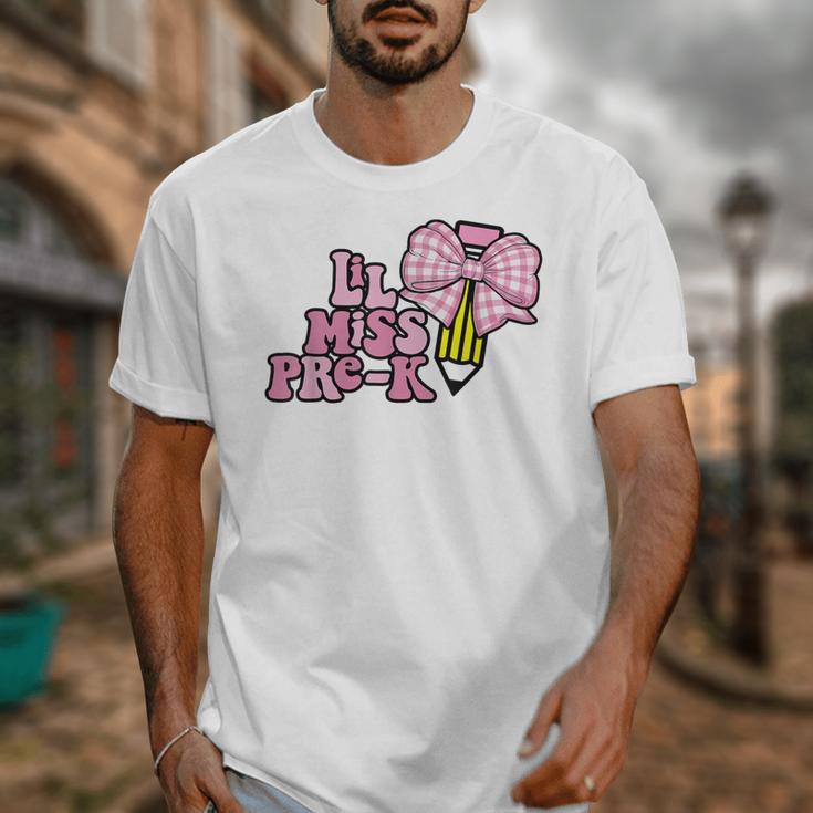 LiL Miss Pre-K Back To School Girls Coquette Bow First Day Unisex T-Shirt LiL Miss Pre-K Back To School Girls Coquette Bow First Day Unisex T-Shirt