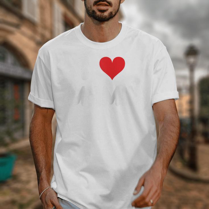 I Love Mamie Heart Grandma Grandmother Grandparent Raglan Baseball Tee Unisex T-Shirt