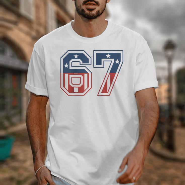 Number 67 USA Raglan Baseball Tee Unisex T-Shirt Number 67 USA Raglan Baseball Tee Unisex T-Shirt