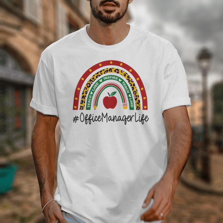 Office Manager Rainbow Appreciation Day Hello Back To School Unisex T-Shirt Office Manager Rainbow Appreciation Day Hello Back To School Unisex T-Shirt