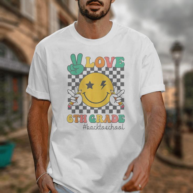 Peace Love 6th Grade Smile Face Back To School Sixth Grade Unisex T-Shirt Peace Love 6th Grade Smile Face Back To School Sixth Grade Unisex T-Shirt
