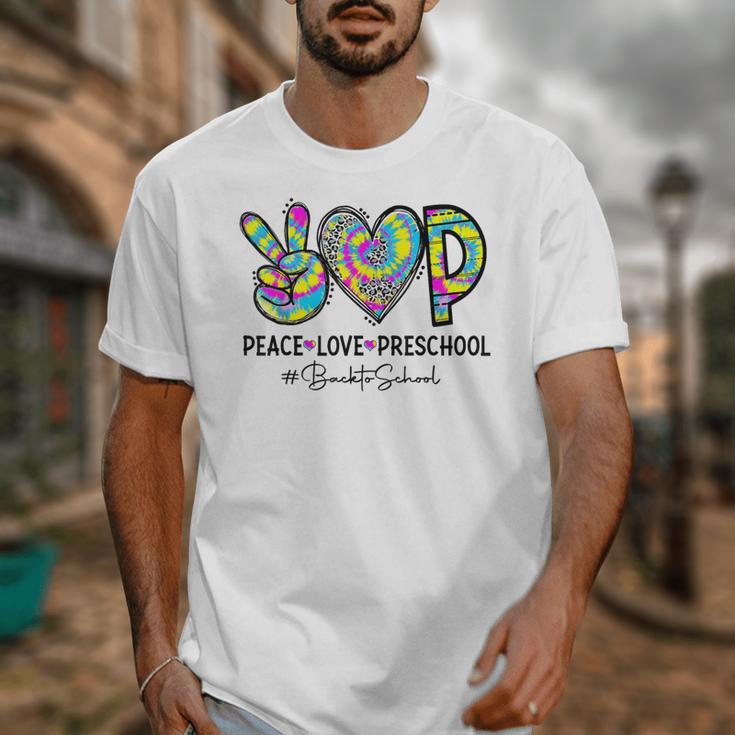 Peace Love Preschool First Day Of Preschool Back To School Unisex T-Shirt Peace Love Preschool First Day Of Preschool Back To School Unisex T-Shirt