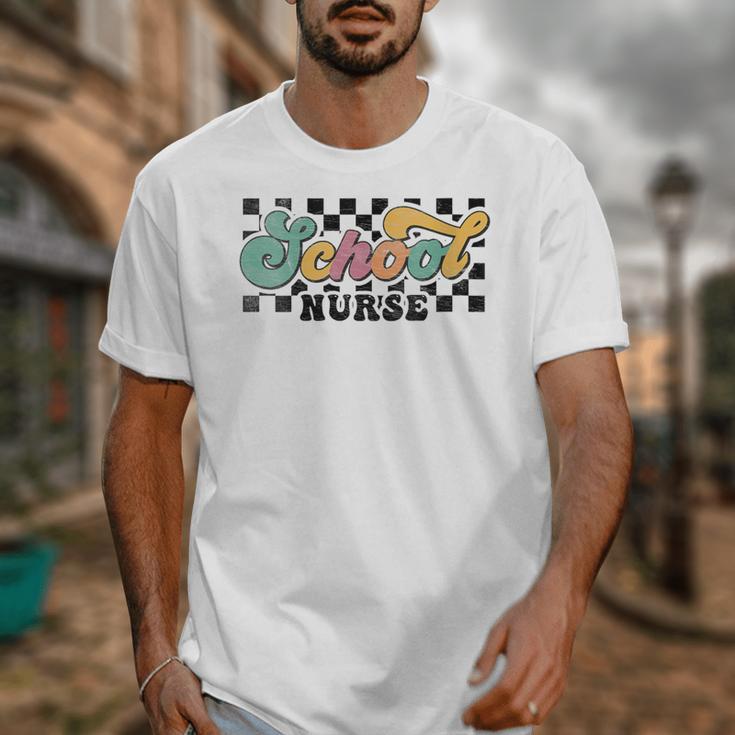 Retro Checkered School Nurse Squad Back To School Graduation Unisex T-Shirt Retro Checkered School Nurse Squad Back To School Graduation Unisex T-Shirt