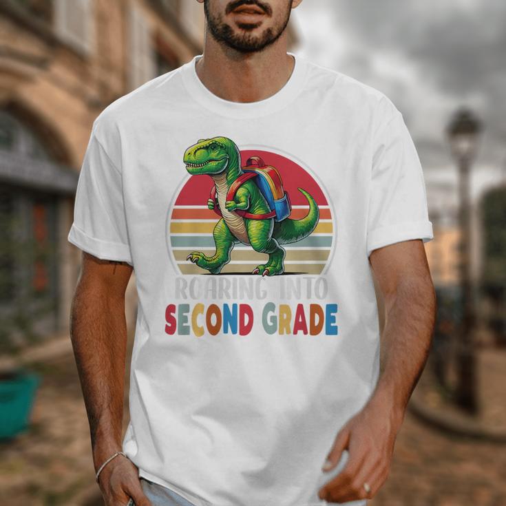 Roaring Into Second Grade T-Rex Back To School 2nd Grade Premium Tri-Blend Unisex T-Shirt Roaring Into Second Grade T-Rex Back To School 2nd Grade Premium Tri-Blend Unisex T-Shirt