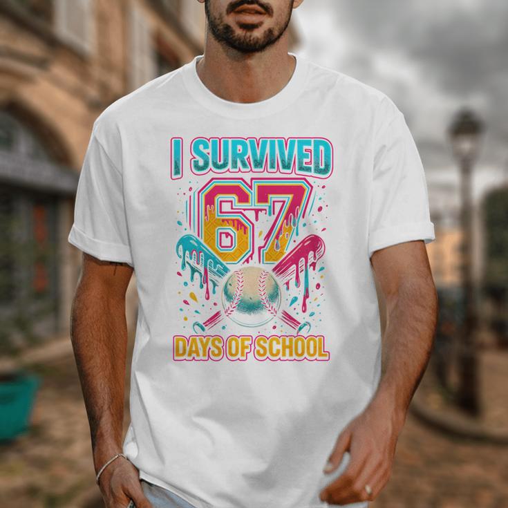 I Survived 67 Days Of School Baseball Drip Six Seven Meme Unisex T-Shirt I Survived 67 Days Of School Baseball Drip Six Seven Meme Unisex T-Shirt