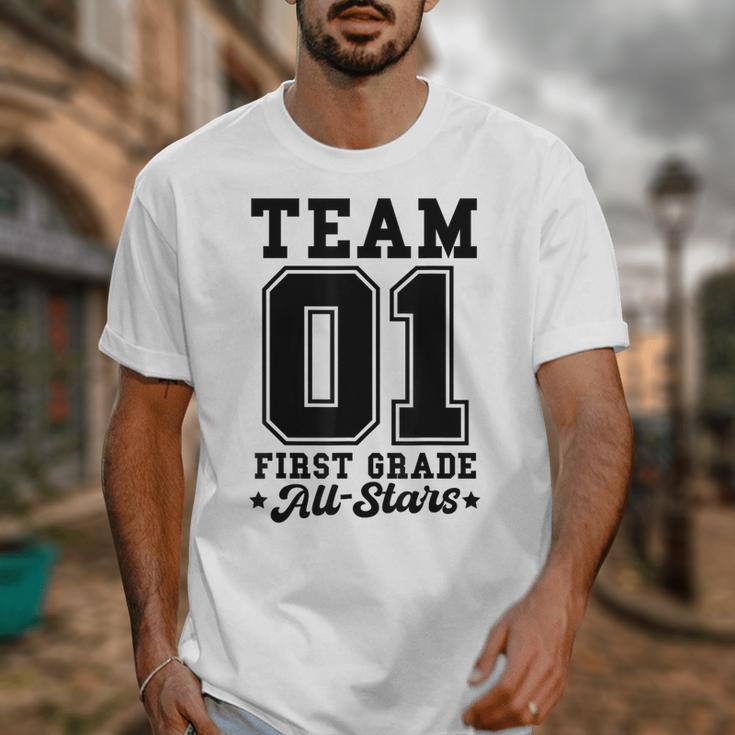 Team 1st Grade All-Stars Back To School Sports Jersey Unisex T-Shirt Team 1st Grade All-Stars Back To School Sports Jersey Unisex T-Shirt