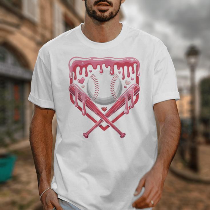 Valentines Baseball Boys Ice Cream Drip Heart Youth Kids Unisex T-Shirt Valentines Baseball Boys Ice Cream Drip Heart Youth Kids Unisex T-Shirt