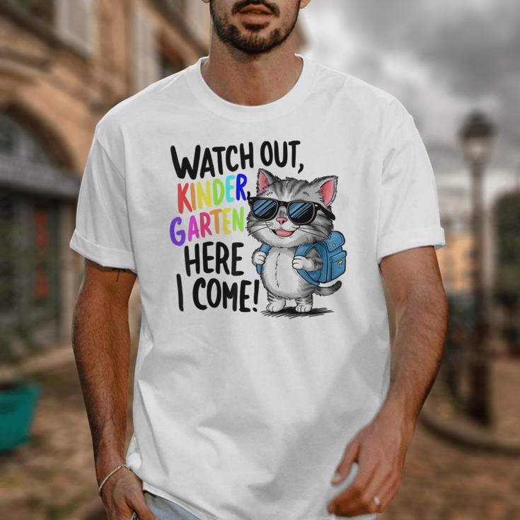 Watch Out Kindergarten Here I Come Cute Cat Back To School Unisex T-Shirt Watch Out Kindergarten Here I Come Cute Cat Back To School Unisex T-Shirt