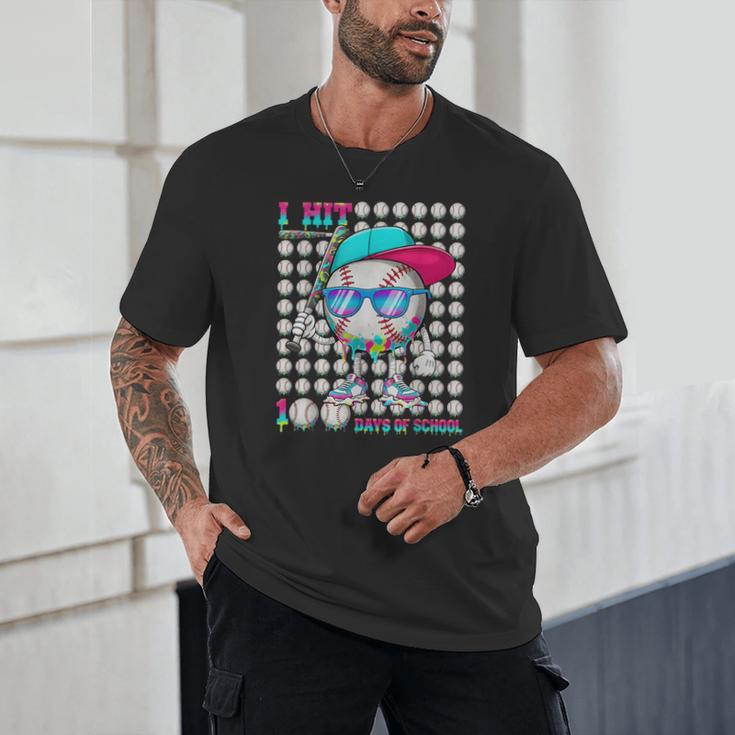 100 Days Of School Baseball Drip Ice Cream Boys Kids Unisex T-Shirt