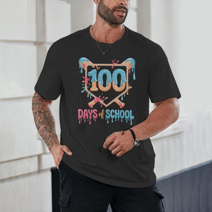 100 Days Of School Baseball Drip 100 Days Of School Unisex T-Shirt