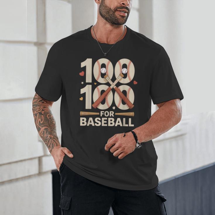 100 Days Of School Baseball Love Valentine’s Day Men Women Unisex T-Shirt