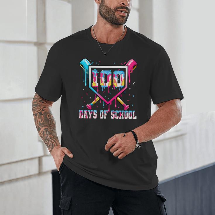 100 Days Of School Boy Kids Baseball Ice Cream Drip Teacher Unisex T-Shirt 100 Days Of School Boy Kids Baseball Ice Cream Drip Teacher Unisex T-Shirt