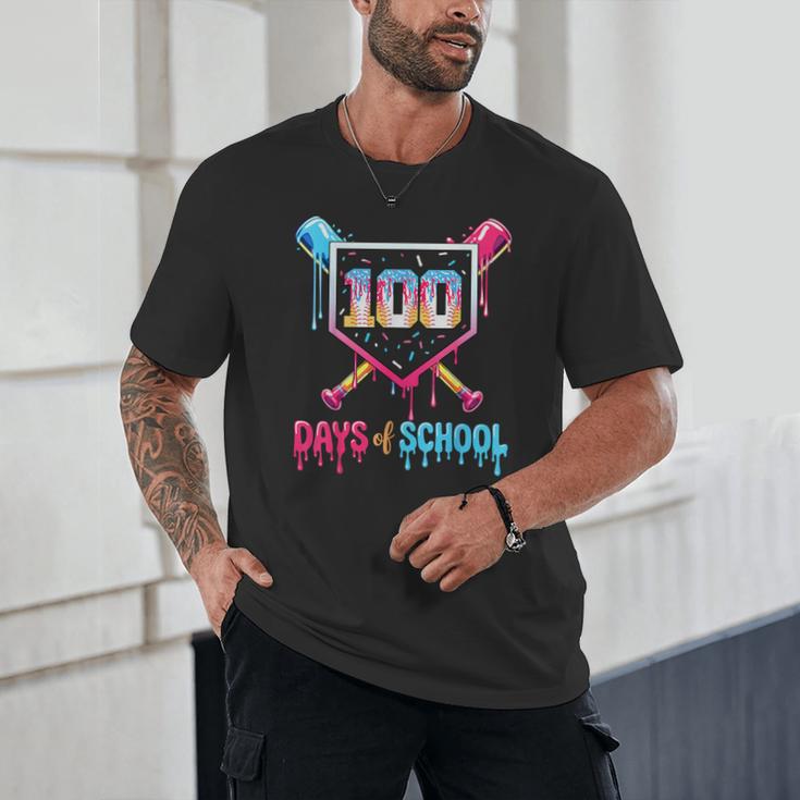 100 Days Of School Ice Cream Drip Baseball 100 Days Smarter Unisex T-Shirt
