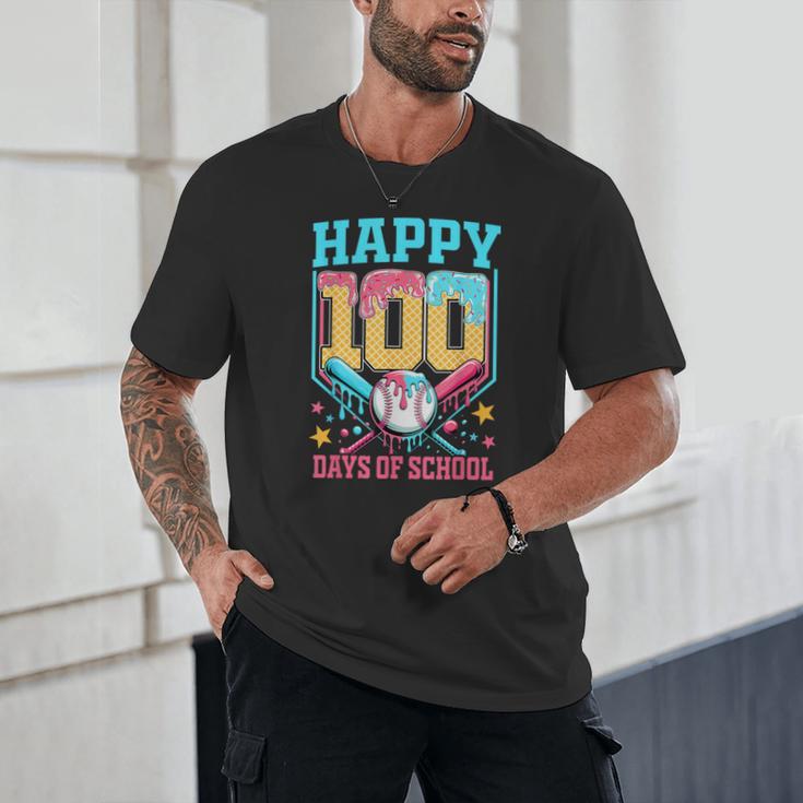 100 Days Of School Kids Baseball Drip 100th Day Of School Unisex T-Shirt