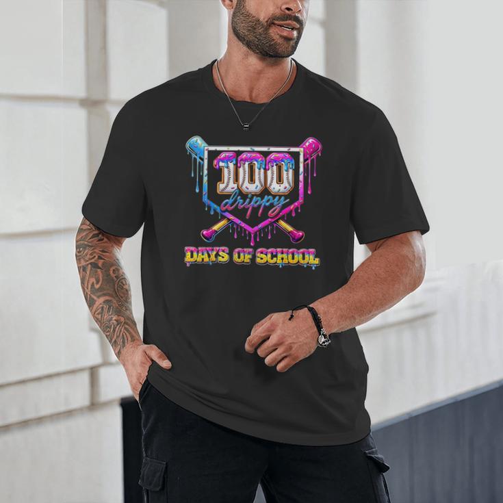 100 Drippy Days Of School Baseball For Boy Kids Unisex T-Shirt