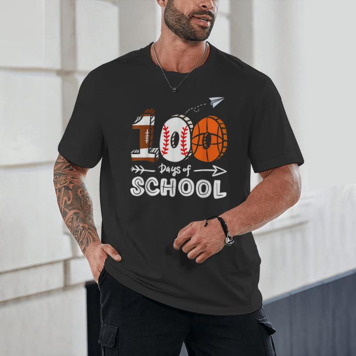 100th Day Of School Basketball Baseball Football Kids Boys Unisex T-Shirt 100th Day Of School Basketball Baseball Football Kids Boys Unisex T-Shirt