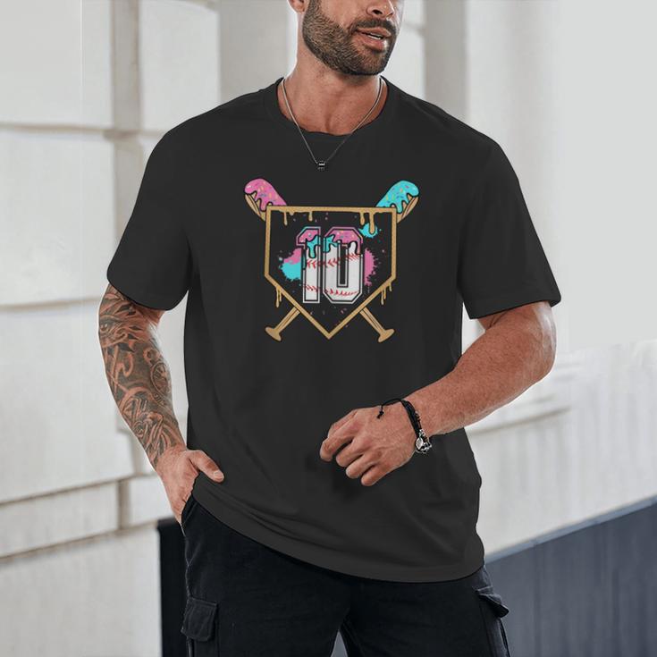 10th Birthday Baseball Bat Ice-Cream Drip 10yrs Old Boys Unisex T-Shirt 10th Birthday Baseball Bat Ice-Cream Drip 10yrs Old Boys Unisex T-Shirt