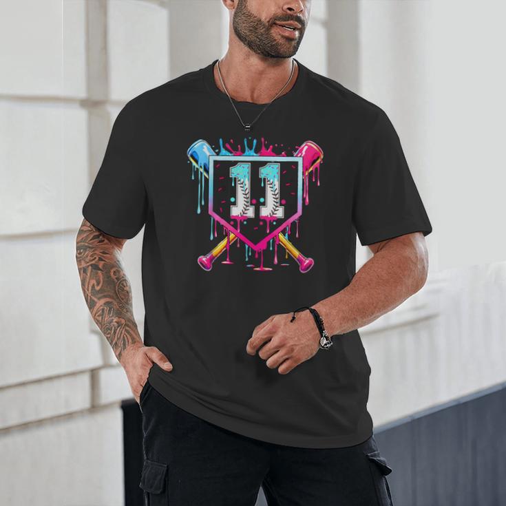 11th Birthday Boys Baseball Ice Cream Drip Boys Baseball Unisex T-Shirt
