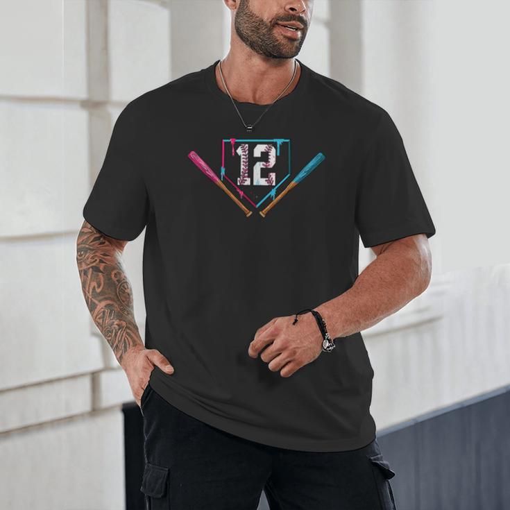 12th Birthday Baseball Ice Cream Drip 12 Years Old Boy Kids Unisex T-Shirt