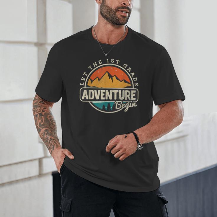 1st First Grade Shirt Adventure Begin Back To School Unisex T-Shirt