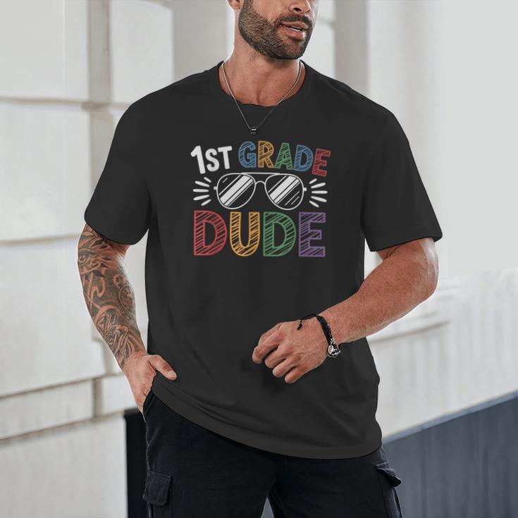 1st Grade Dude Sunglasses First Day Of Back To School Boys Unisex T-Shirt 1st Grade Dude Sunglasses First Day Of Back To School Boys Unisex T-Shirt