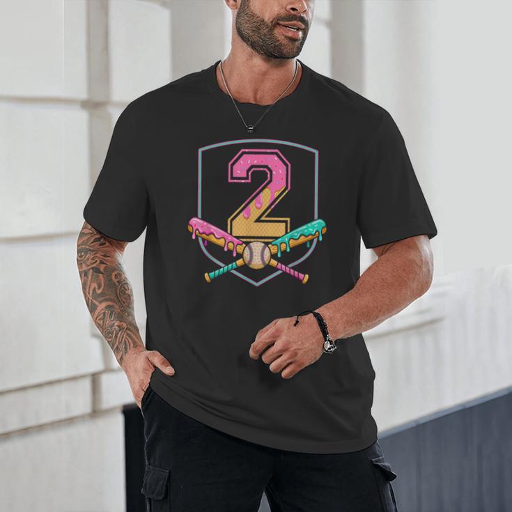 2nd Birthday Baseball Bat Ice-Cream Drip 2yrs Old Boys Kids Unisex T-Shirt 2nd Birthday Baseball Bat Ice-Cream Drip 2yrs Old Boys Kids Unisex T-Shirt