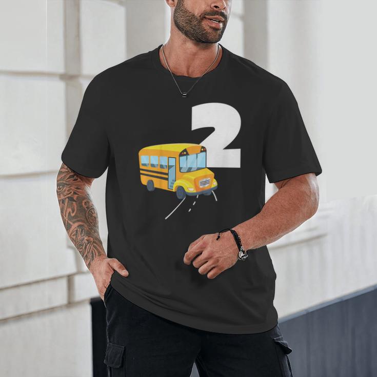 2nd Birthday School Bus Kids Back To School Themes Party Unisex T-Shirt