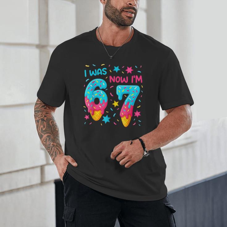 I Was 6 Now I'm 7 67 Birthday Baseball Drip 7 Year Old Unisex T-Shirt I Was 6 Now I'm 7 67 Birthday Baseball Drip 7 Year Old Unisex T-Shirt