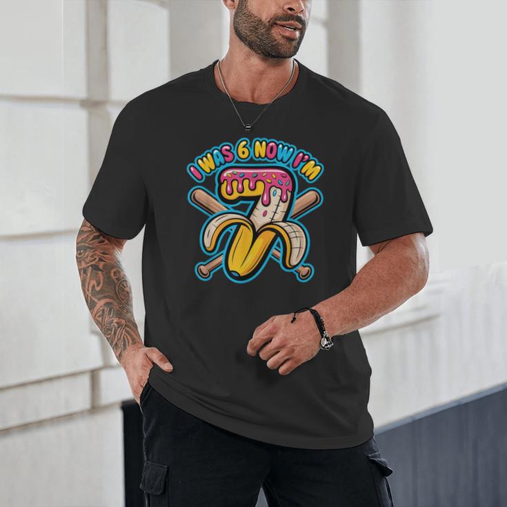 I Was 6 Now I’m 7 Banana Drip Birthday Baseball Unisex T-Shirt I Was 6 Now I’m 7 Banana Drip Birthday Baseball Unisex T-Shirt
