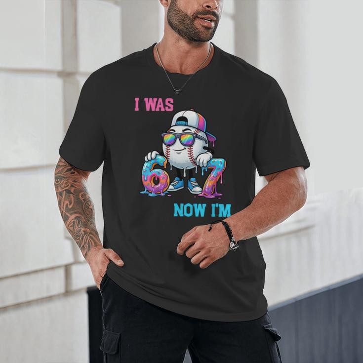 I Was 6 Now I'm 7 Baseball Birthday Drip Ice Cream Boy Unisex T-Shirt