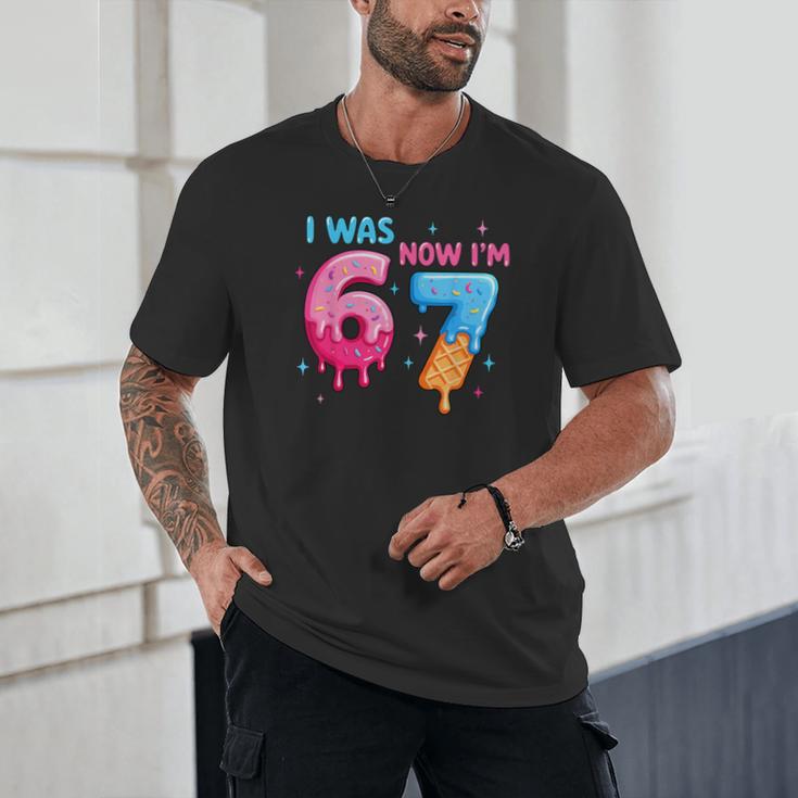 I Was 6 Now I'm 7 Meme Six Seven Baseball 7th Birthday Unisex T-Shirt