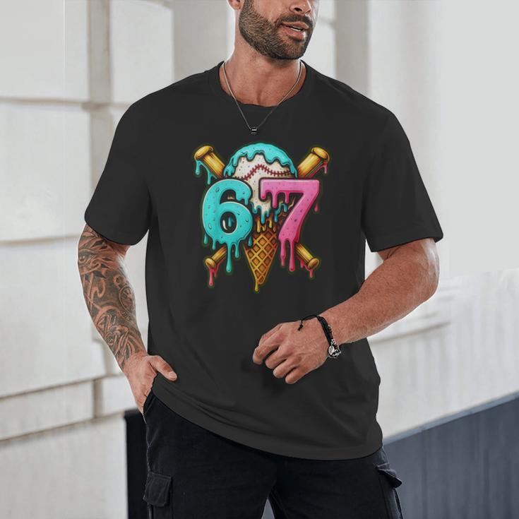 67 Baseball Ice Cream Drip Kids Unisex T-Shirt