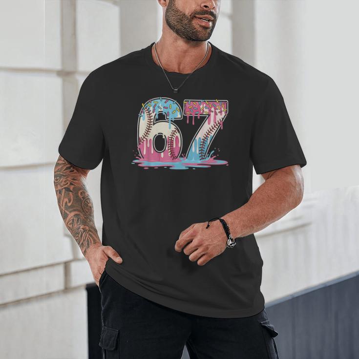 67 Baseball Ice Cream Drip Meme Six Seven Gen Alpha Unisex T-Shirt 67 Baseball Ice Cream Drip Meme Six Seven Gen Alpha Unisex T-Shirt