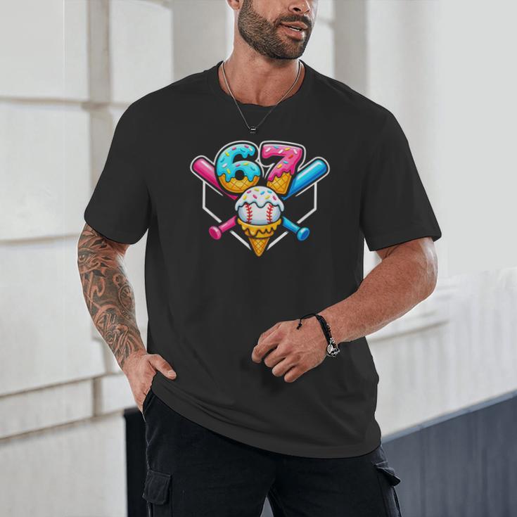 67 Ice Cream Drip Baseball Meme Six Seven Gen Alpha Slang Unisex T-Shirt 67 Ice Cream Drip Baseball Meme Six Seven Gen Alpha Slang Unisex T-Shirt
