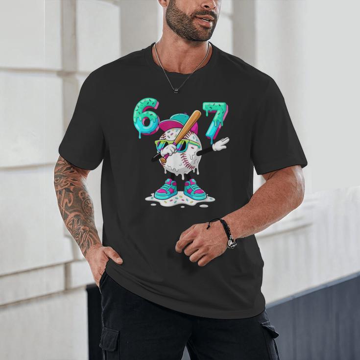 67 Meme Six Seven 6 7 Meme Dab Baseball Ice Cream Drip Unisex T-Shirt