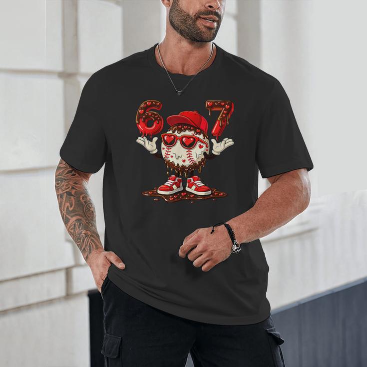 67 Valentine Day Baseball Chocolate Ice Cream Drip Unisex T-Shirt