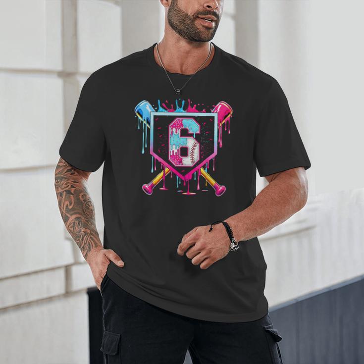 6th Birthday Boys Baseball Ice Cream Drip Boys Baseball Unisex T-Shirt