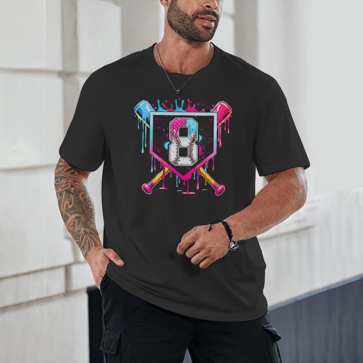 8th Birthday Boys Baseball Ice Cream Drip Boys Baseball Unisex T-Shirt 8th Birthday Boys Baseball Ice Cream Drip Boys Baseball Unisex T-Shirt