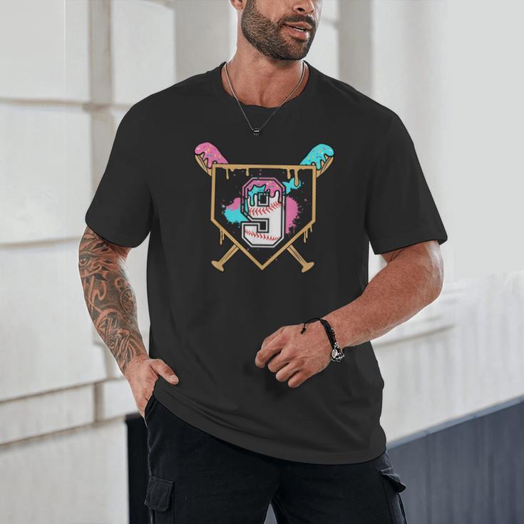 9th Birthday Baseball Bat Ice-Cream Drip 9yrs Old Boys Girls Unisex T-Shirt 9th Birthday Baseball Bat Ice-Cream Drip 9yrs Old Boys Girls Unisex T-Shirt