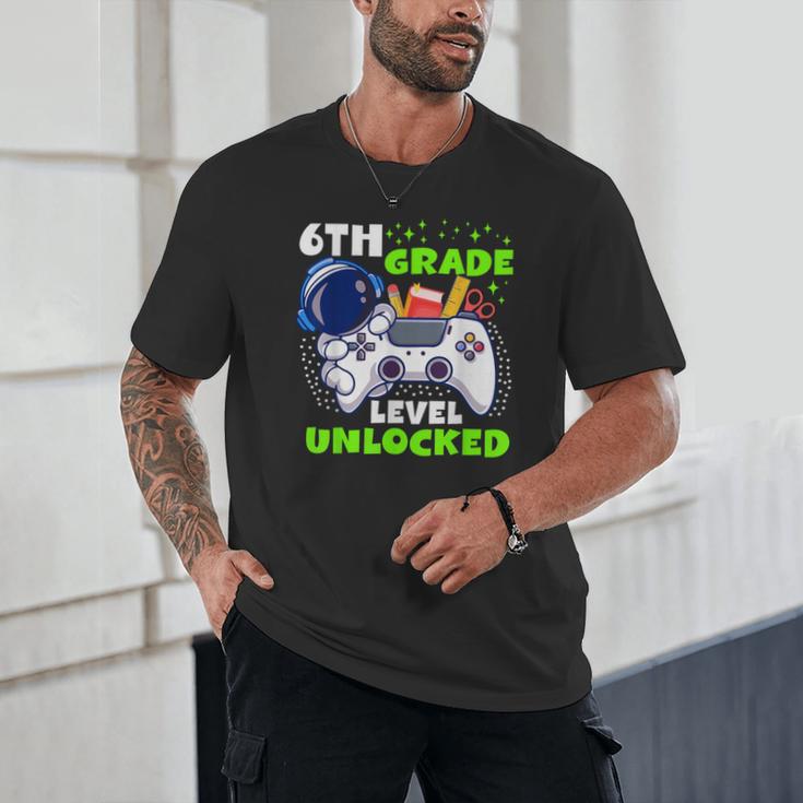 Back To School 6th Grade Level Unlocked Gamer Boys Kids Unisex T-Shirt