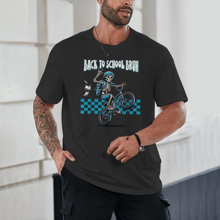 Back To School Bruh Boy Skeleton Riding On a BMX Bike Unisex T-Shirt Back To School Bruh Boy Skeleton Riding On a BMX Bike Unisex T-Shirt