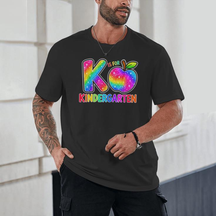 Back To School F Is For Kindergarten Rainbow Apple Kid Unisex T-Shirt Back To School F Is For Kindergarten Rainbow Apple Kid Unisex T-Shirt