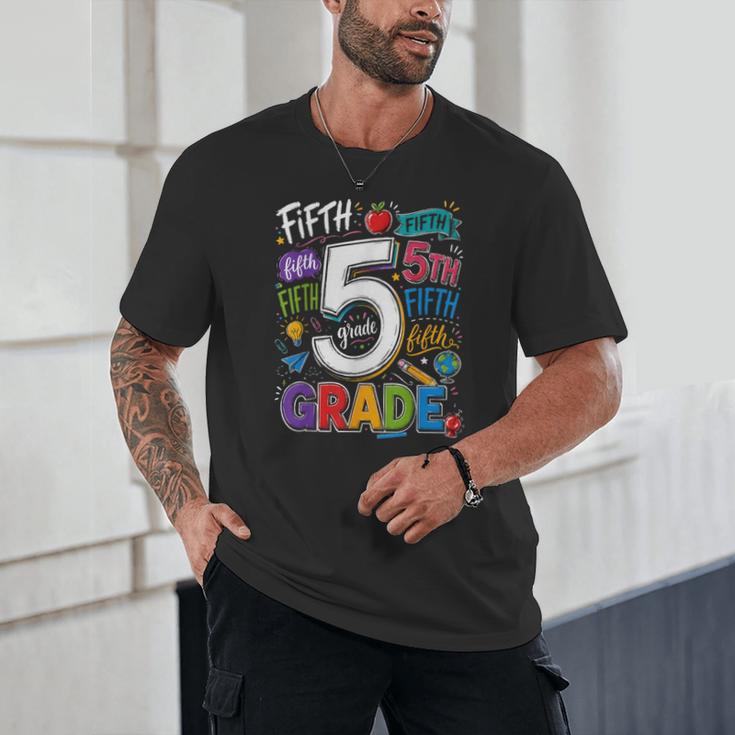 Back To School Fifth 5th Grade Classroom Typography Unisex T-Shirt Back To School Fifth 5th Grade Classroom Typography Unisex T-Shirt