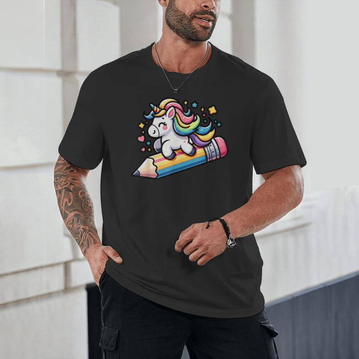 Back To School Unicorn Riding A Pencil Unisex T-Shirt Back To School Unicorn Riding A Pencil Unisex T-Shirt