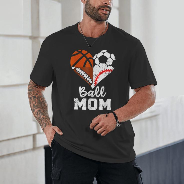 Ball Mom Heart Soccer Basketball Baseball Football Mom Unisex T-Shirt Ball Mom Heart Soccer Basketball Baseball Football Mom Unisex T-Shirt