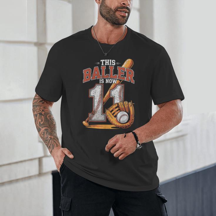 This Baller Is Now 11 Year Baseball Player 11th Birthday Boy Unisex T-Shirt This Baller Is Now 11 Year Baseball Player 11th Birthday Boy Unisex T-Shirt